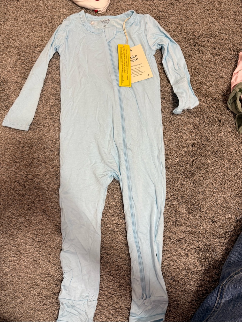 Kyte BABY Light Blue Zip Footed Pajamas